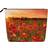 GSGCSBYMLG Sunset Flower Field Printed Fake Hemp Makeup Bag - Black