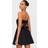 PrettyLittleThing Satin Bandeau Bow Back Shift Dress - Black