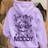 Shein Plus Size Casual Slogan Cow Print Hoodie