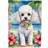 Caroline's Treasures White Poodle Luau House Flag 71.1x101.6cm