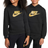 NIKE Big Kid's Sportswear Club Fleece Hoodie - Black/Metallic Gold (HQ0977-010)