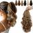 15" Curly Wavy Ponytail Extension Light Brown