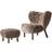 &Tradition Little Petra VB1 Brown/Walnut Armchair 75cm 2pcs