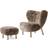 &Tradition Little Petra VB1 Brown/Oak Armchair 75cm 2pcs