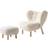 &Tradition Little Petra VB1 Cream/Oak Armchair 75cm 2pcs