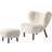 &Tradition Little Petra VB1 Off-White/Walnut Armchair 75cm 2pcs