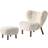&Tradition Little Petra VB1 Off-White/Walnut Lænestol 75cm 2stk