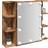 vidaXL Mirror Cabinet with LED Old Wood 70 x 16.5 x 60 cm