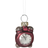 Alarm Clock Red/White/Glitter Julgranspynt 5.7cm
