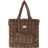 Conmé Faux Fur Net Bag - Brown