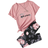 Shein Tween Girl Floral & Letter Graphic Tee & Leggings