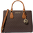 Michael Kors Camille Large Logo and Leather Satchel - Brown