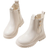 Shein Children Short Boots Fashion Shoes Girls Boots Anti-Slip Ankle Boots Beige Girls Boots