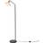 Litecraft Aya Satin Nickel/Black/White Floor Lamp 151cm