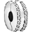 Pandora Double Lined Pavé Clip Charm - Silver/Transparent