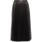 Comma Side Zipper Leather Look Pleated Skirt - Black