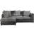 B&Q Jumbo Cord 4 Seater Corner Black And Grey Left Hand Facing Sofa 212cm 4 Seater