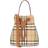 Burberry Mini Check Bucket Bag - Beige/Briar Brown
