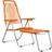 Fiam Chaise Longue Spaghetti avec Repose-Pieds Orange