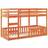 vidaXL Wax 75x190 cm Brown Bunk Bed