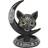 Something Different Black Cat & Moon Backflow Incense Burner Black Candlestick 15.5cm