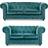 Furnishings For Less UK Ashbourne Teal Sofa 206cm 2pcs 2 Seater, 3 Seater