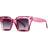 Hpirme Retro Square Sunglasses Polarized Purple/Gray