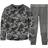 Helly Hansen Kid's Graphic Lifa Merino Wool Base Layer Set - Grey