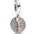 Pandora Two Tone Key to Happiness Double Dangle Charm - Silver/Rose Gold/Transparent