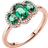 Pandora Three Stone Vintage Ring - Rose Gold/Green/Transparent