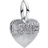 Pandora Engravable Love Heart Dangle Charm - Silver/Transparent