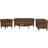 vidaXL 3 Piece Set Brown Soffa 201.5cm 3-sits
