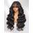 UNice 13x4 Pre-Everything Lace Front Natural Loose Wave Curtain Bangs Wig 16 inch Black