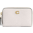 Coach Essential Small Zip Around Card Case - Polished Pebble Leather/Brass/Chalk