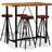 vidaXL Solid Reclaimed Brown/Black Barbord 60x120cm 5st