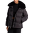Michael Kors Quilted Puffer Jacket With Faux Fur Collar - Black