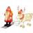 Konstsmide Santa And Reindeer Red/White Julepynt
