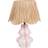 ValueLights Perrie Ceramic Pink Stripe 40 x 28 x 28 cm Table Lamp