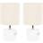 ValueLights Betty Pair Glass Lamps with LED Bulbs Table Lamp