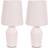 ValueLights Arlo Pair of Rose Pink LED 36.5 x 18 x 18 cm Table Lamp