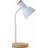 Edm White Natural Wood Steel Desk 40W Table Lamp