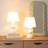 ValueLights Winnie Pair of Cream Fabric Shade Lamps Table Lamp