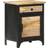 vidaXL Solid Mango Wood Black/Brown Bedside Table 30x40cm