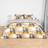 OHS Mason Retro Duvet Cover Grey, Yellow (260x220cm)