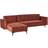 Beliani Velvet Right Hand Corner Red Soffa 266cm 4-sits