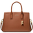 Michael Kors MK Laila Medium Leather Satchel Handbags - Brown