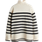 H&M Oversized Polo Neck Jumper - Natural White/Striped