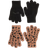 H&M Kid's Fine-Knit Gloves 2-pack - Beige/Leopard-Print (1212727002)