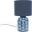 ValueLights Scallop Effect Single Blue Table Lamp 25.5cm