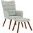 vidaXL Footstool Velvet Light Grey Fåtölj 95.5cm